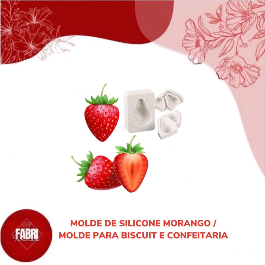 MOLDE SILICONE FRUTA MORANGO